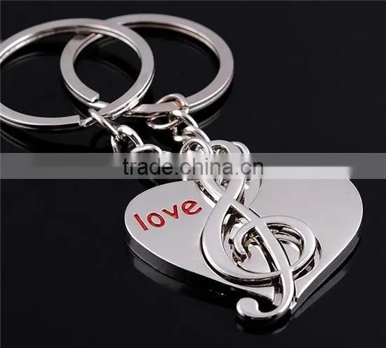 Cheap silver metal custom engraved heart shaped photo keychain