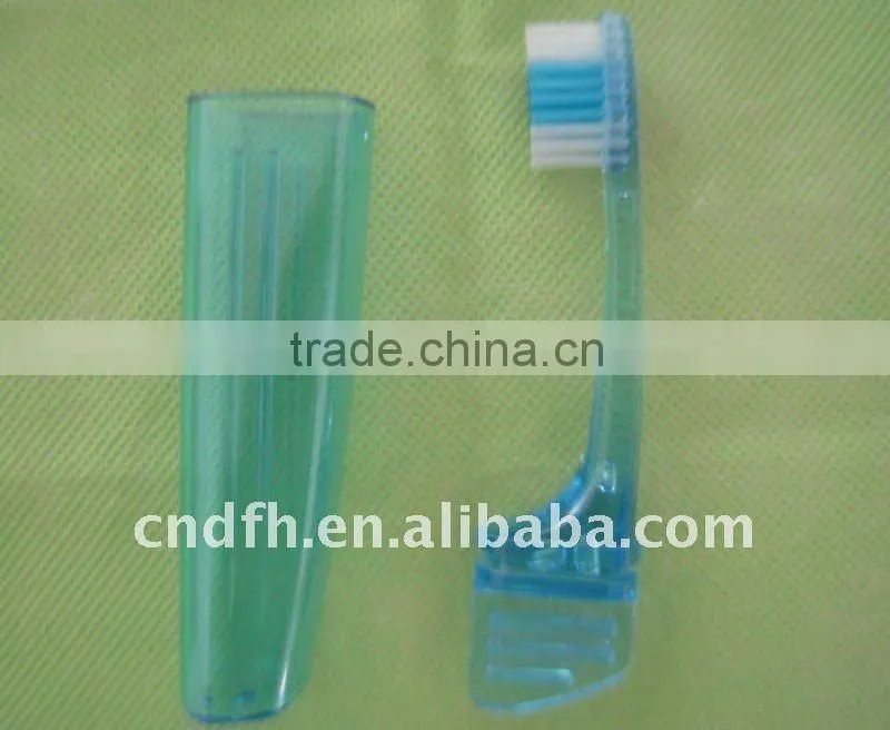 Air travel folding knife toothbrush