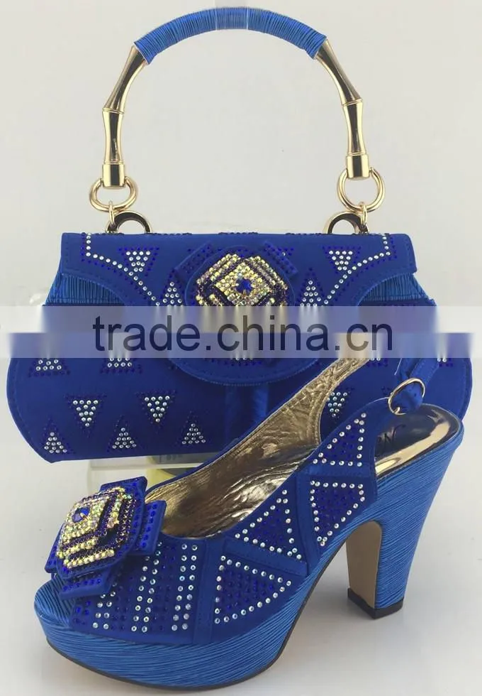 Wonderful fashion design women shoes and bag in different color matching for party ME3317