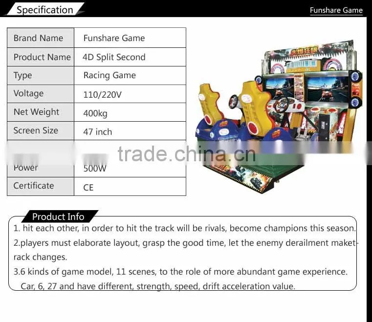 Funshare popular games online play car racing indoor 3d car racing adult game machine