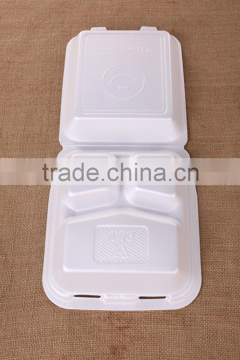 Foam takeaway food container three lattice