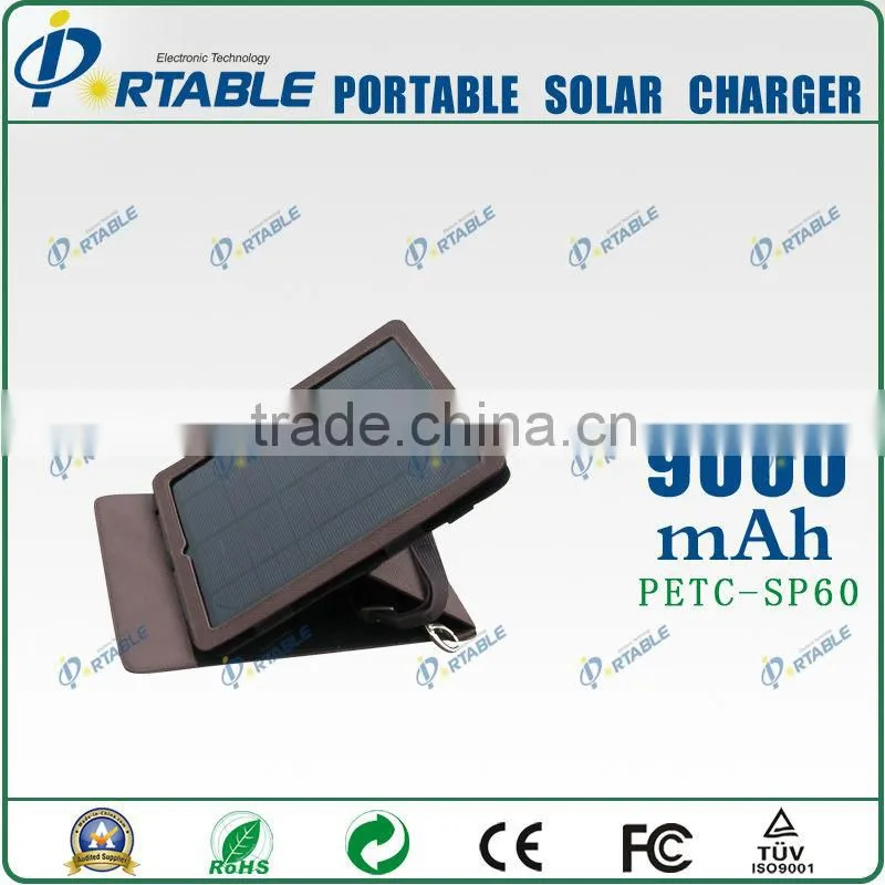 solar power residential 9000mah solar power bank charger for outdoors