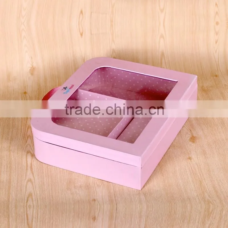 Luxury rigid cardboard packaging box for clothes with handle