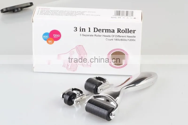 NL-DRS301S 3 in 1 derma roller mesoroller with 3 replaceable roller heads (CE)