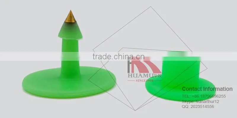 animal ear tag 30*30 mm green TPU ear tag for pig sheep goat