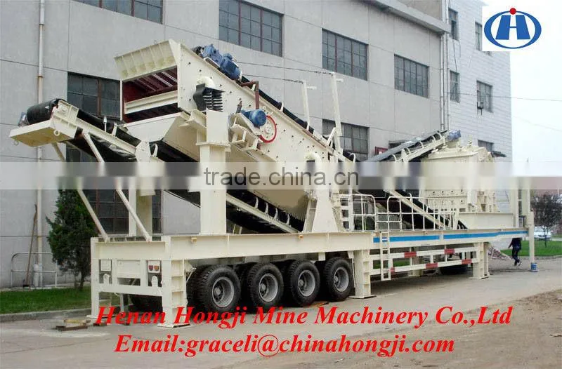 High efficiency portable crushing plant for mining industry
