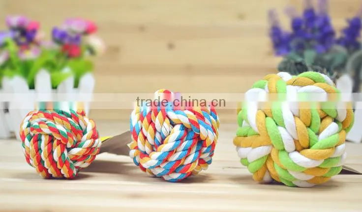 wholesales colorful 8cm cotton rope pet ball,pet toys