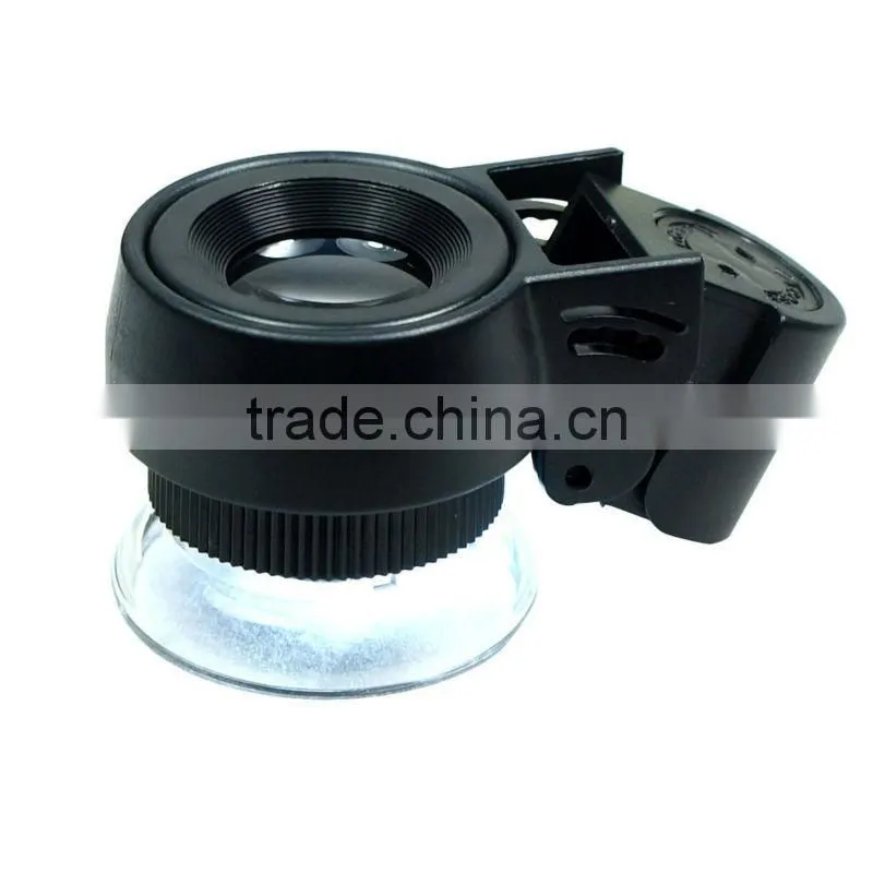 Mini 45X Lighted Jewelers Loupe / Magnifier with LED & Fluorescence Lights