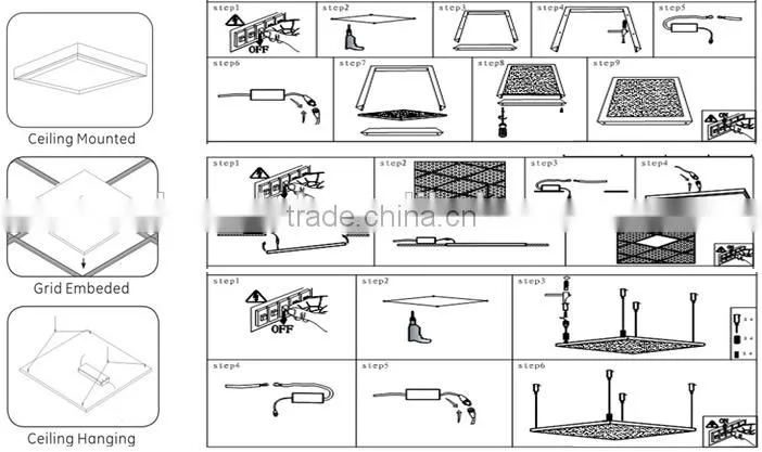 Ultra slim square 300*300 led panel lighting 8/10/12/18w indoor