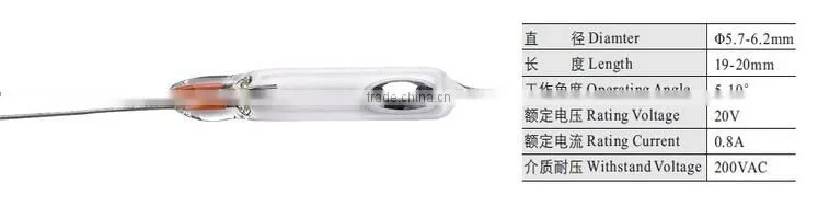 Daier High Stability 20VAC MS Series Micro Mercury Switch