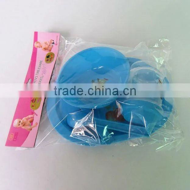 4pcs oval blue tableware plastic picnic set
