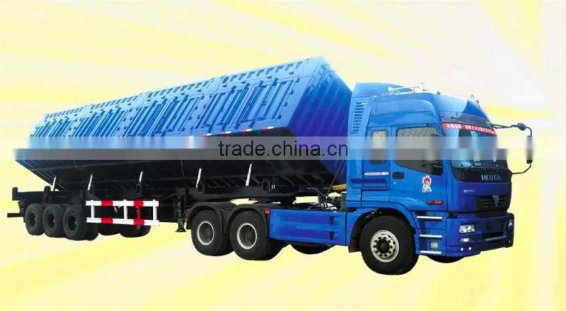 China heavy duty truck side wall tipping trailer side dump semi trailer