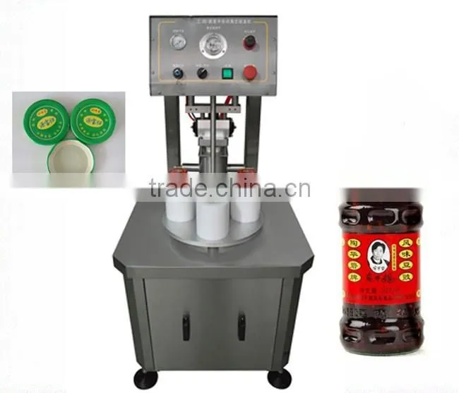 Semi-automatic vacuum glass jar capping sealing machine