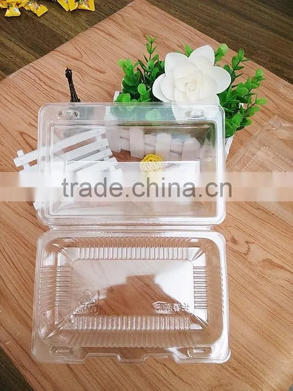 Eco friendly OPS disposable cake roll container boxes clamshell