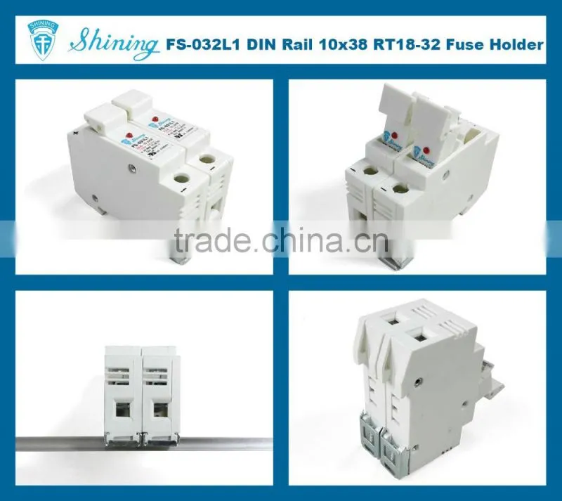 FS-032L1 Embedded Indicator 110V 32A 2 Pole RT18-32 Ceramic Fuse Holder