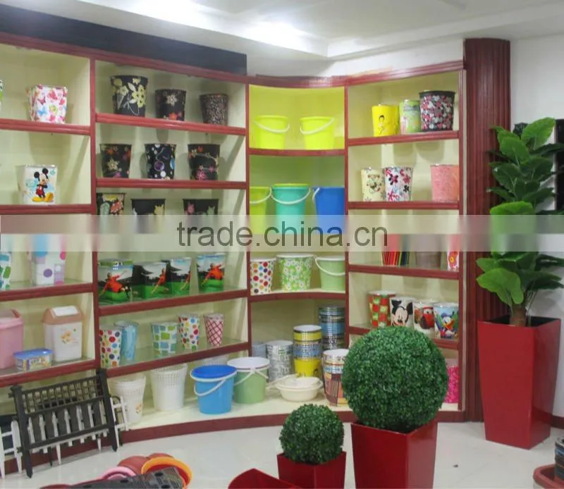 colorful plastic bucket & furniture garden nursery