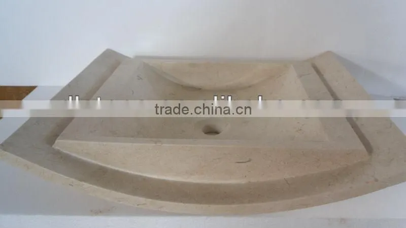 Fashion design bathroom beige marble vanity basin