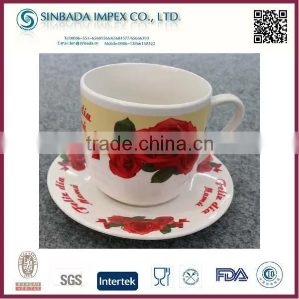 Ceramic Unique Shape Tea Cup And Saucer