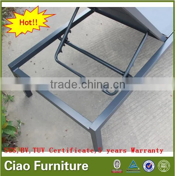 Beach furniture outdoor aluminium frame mesh sun lounger