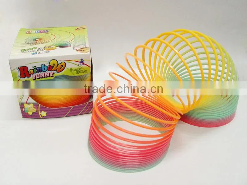 good quality plastic rainbow spring toys educational classic toys for kids/promotional toys raibow circle