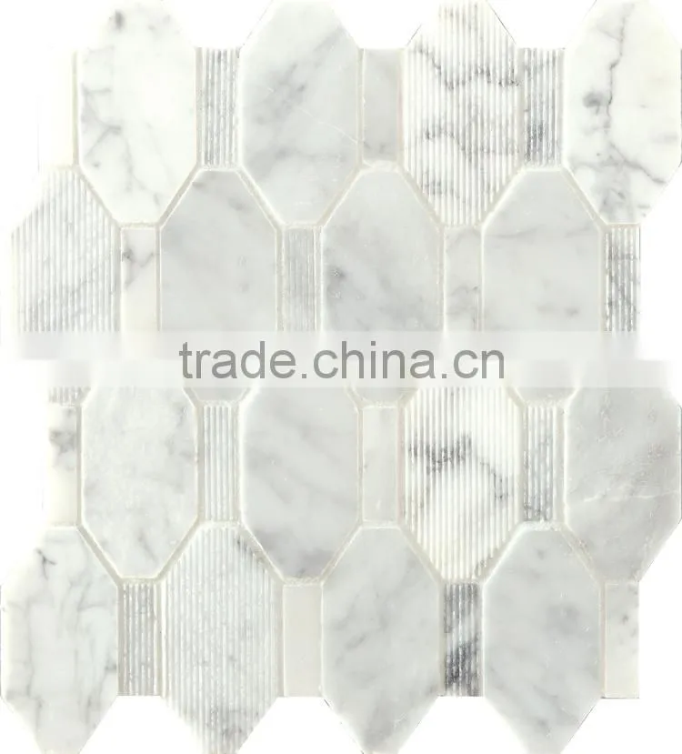 MM-CV236 Sale livingroom decoration natural stone hexagon marble mosaic tile