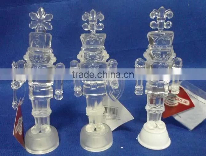 2014 new style christmas clear soldier decoration with LED