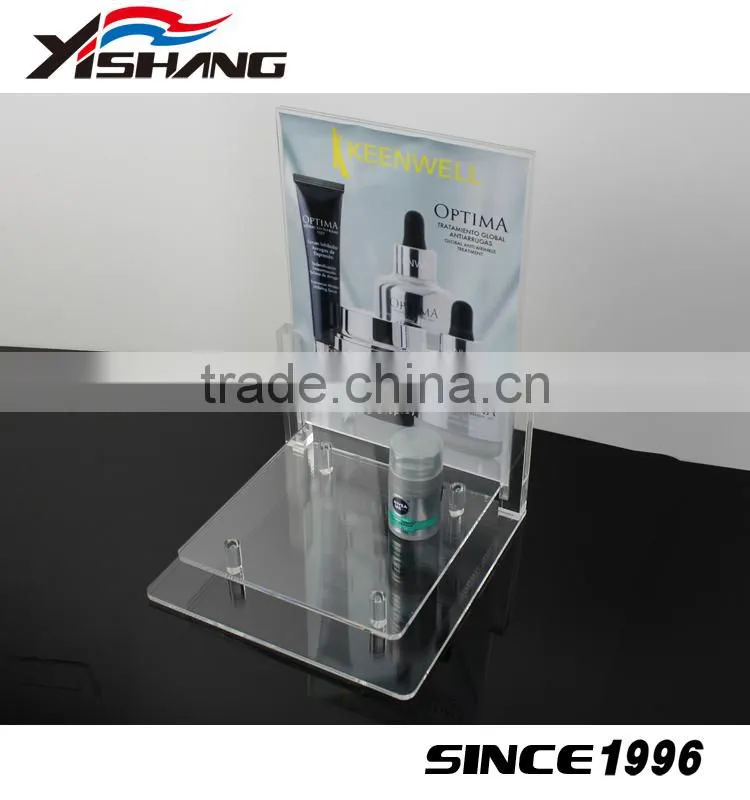 Custom make up store 2 tiers countertop acrylic cosmetic stand