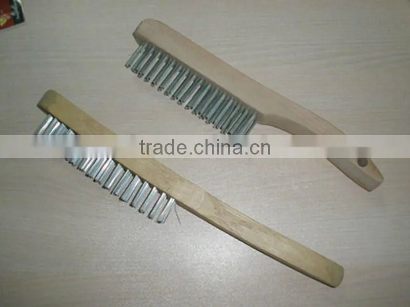 Stainless steel wire brush with wood handle(Fumigation certification)