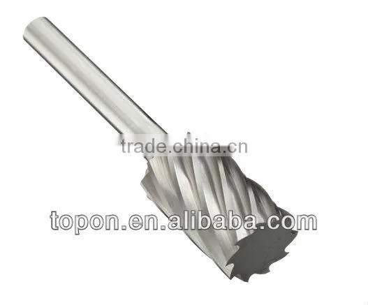 Bright finish single cut plain end cylindrical tungsten carbide polishing burrs