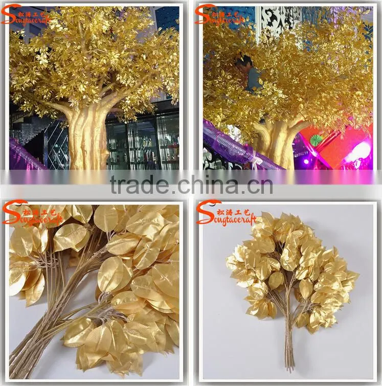 Large outdoor artificial golden tree fake decorative wedding wishing tree landscape trees and plants
