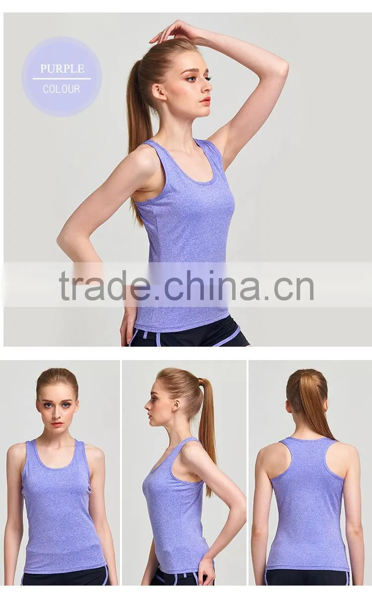 wholesale fitness slim sleeveless ladies purple vest gym yoga vest