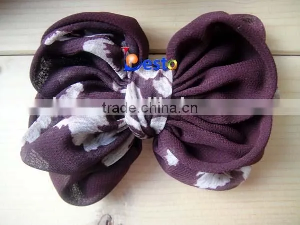 CF1104 Antique ribbon chiffon fabric bow tie for accesssories