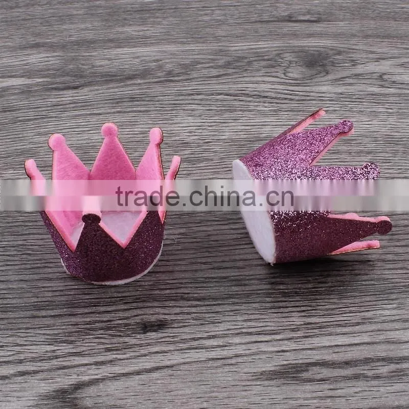 fabric lace flower crown with glitter clip for kids hair accessories