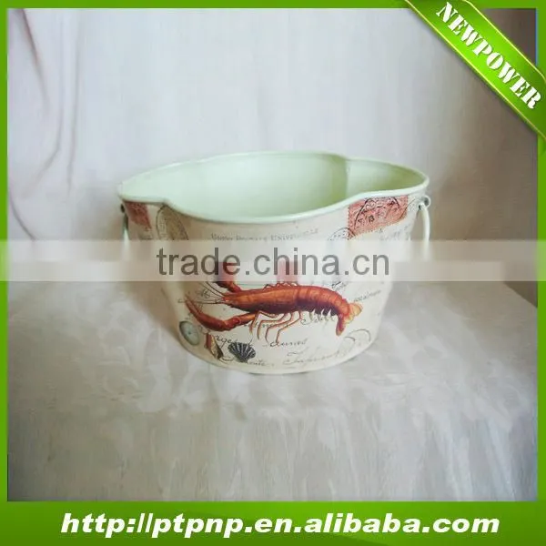 Lovely garden square metal animal flower pot