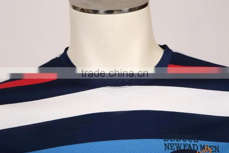 wholesale color combination cotton stripe t shirt