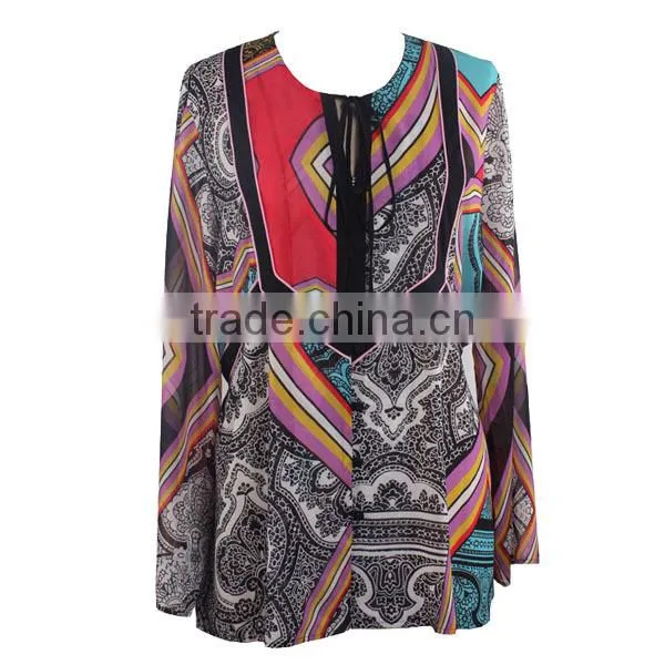 Most comfortable long sleeve new designed ladies cotton tunics