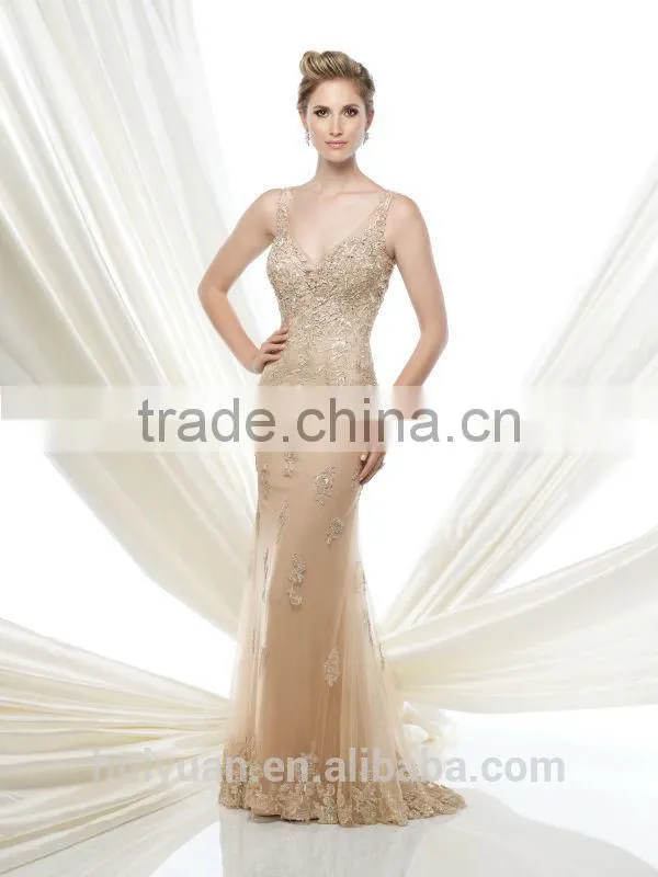 gold beaded spaghetti strap bridesmaid dresses online