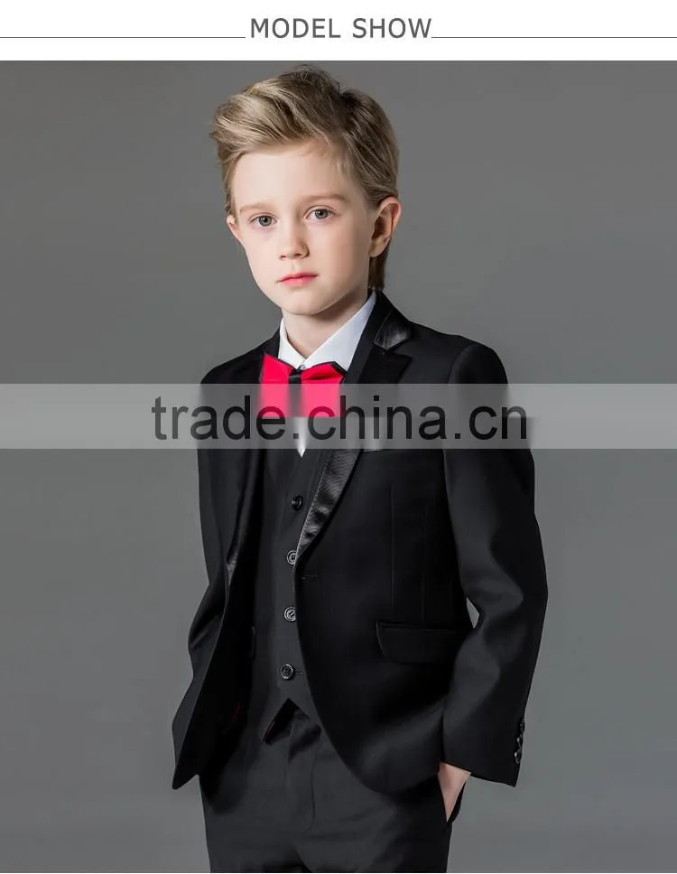 ELPA latest design handsome black kids suits three pieces boys school uniform suits