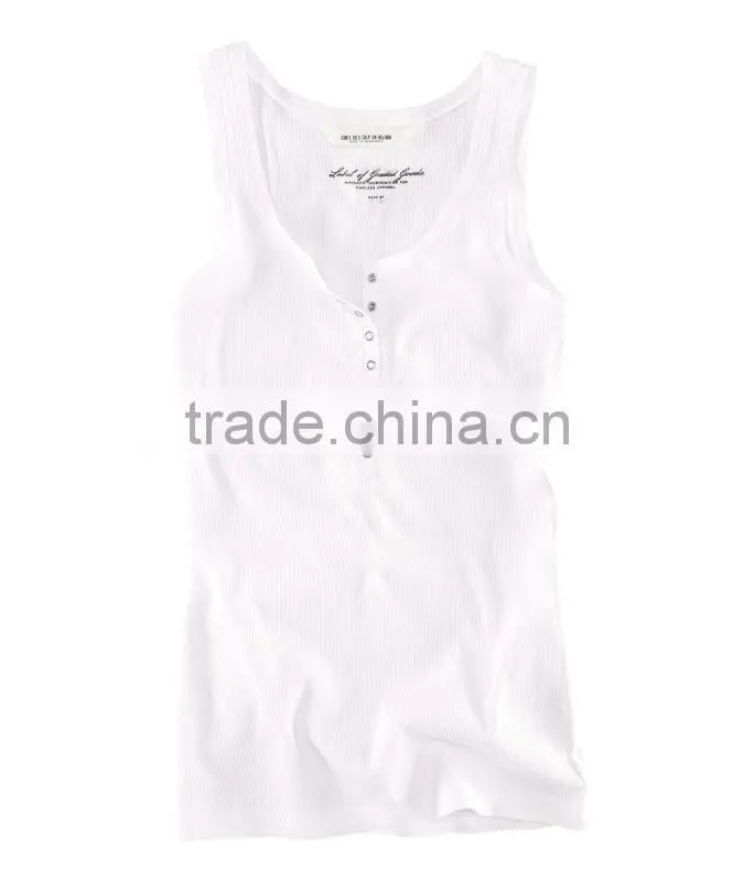 Rib-Knit Jersey Vest with Press-Studs at Top