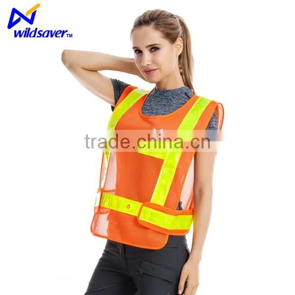 Hi vis led safety reflective jacket for worker