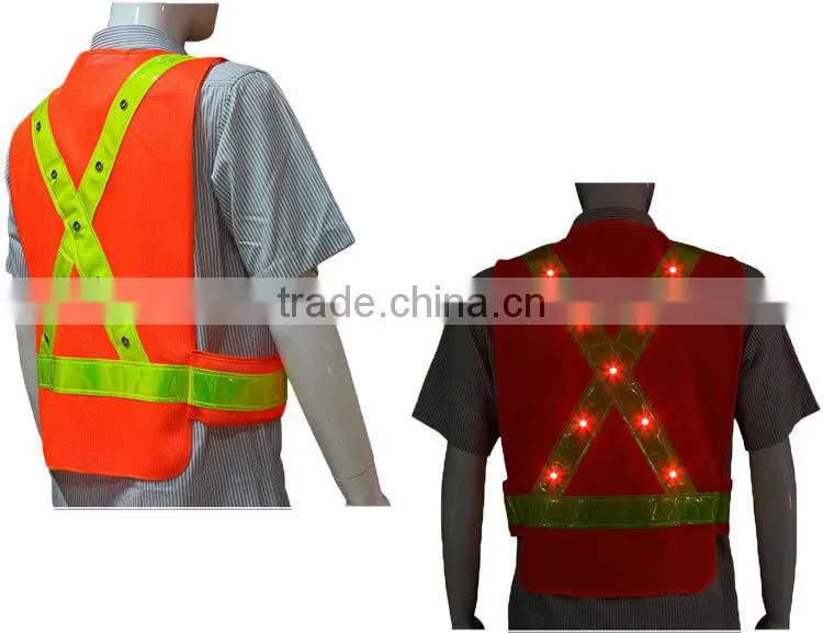 orange waistcoat waterproof relfective workwear LED security shirt