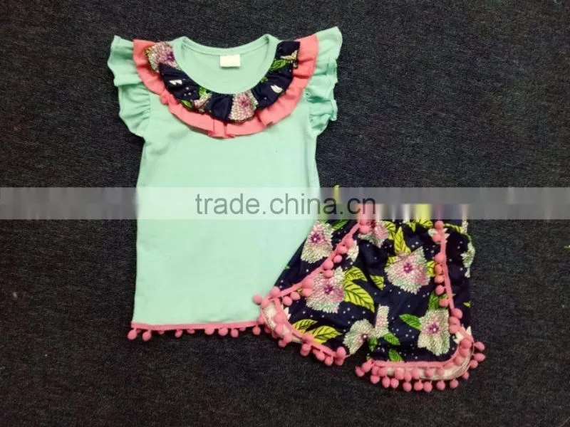New Fashion Little Baby Cotton Outfit Western Girls Summer Clothing Set Tunic Toddler Girls Clothing Outfits
