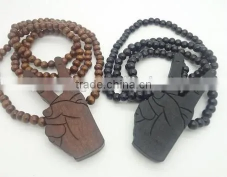 hot sell wooden bead style necklace