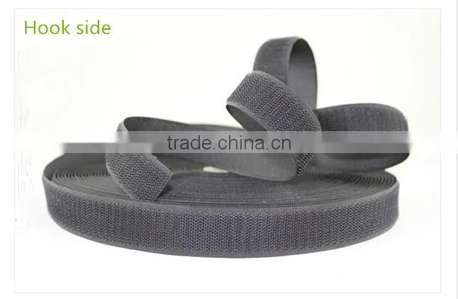 20mm wide on rolls of 25m black white hook and loop tape