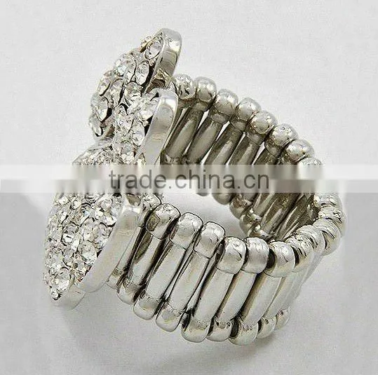 Western Popular Cheap Rhinestone Stretch Finger Ring Made In China