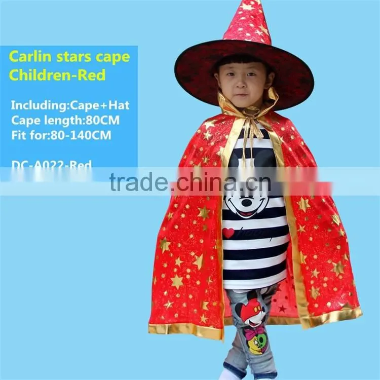 China cheap 100% polyester children halloween black one cape 80 cm