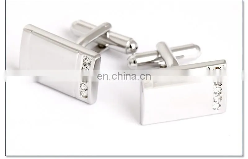 Delicate Rhinestone Simple Jewelry Men Shirt Cufflinks