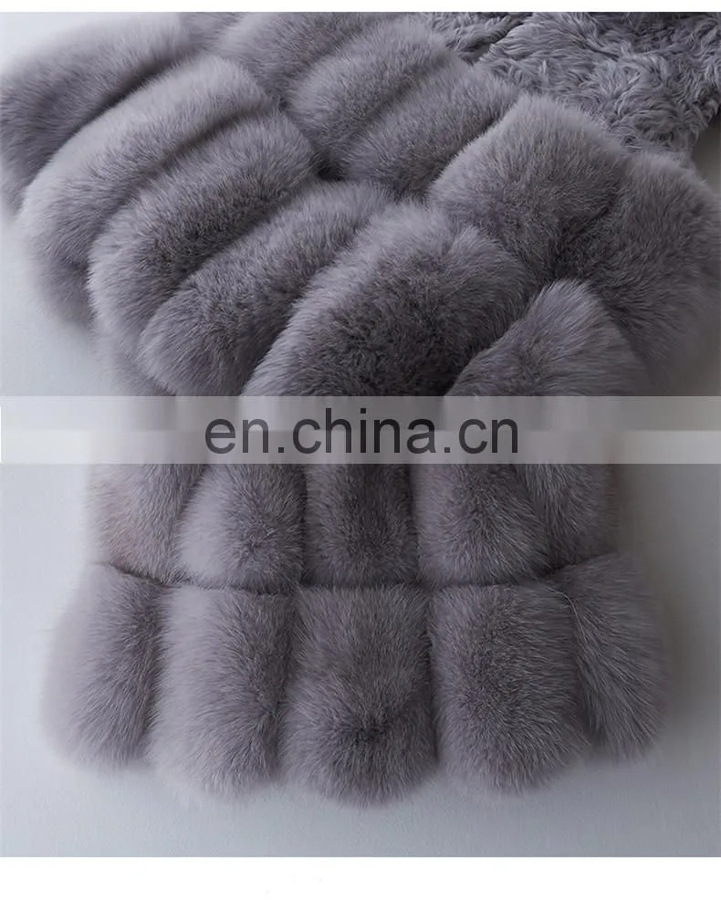 2017 New Fashion Real Fox Fur Geilt High Quality Fur Vest With Hood
