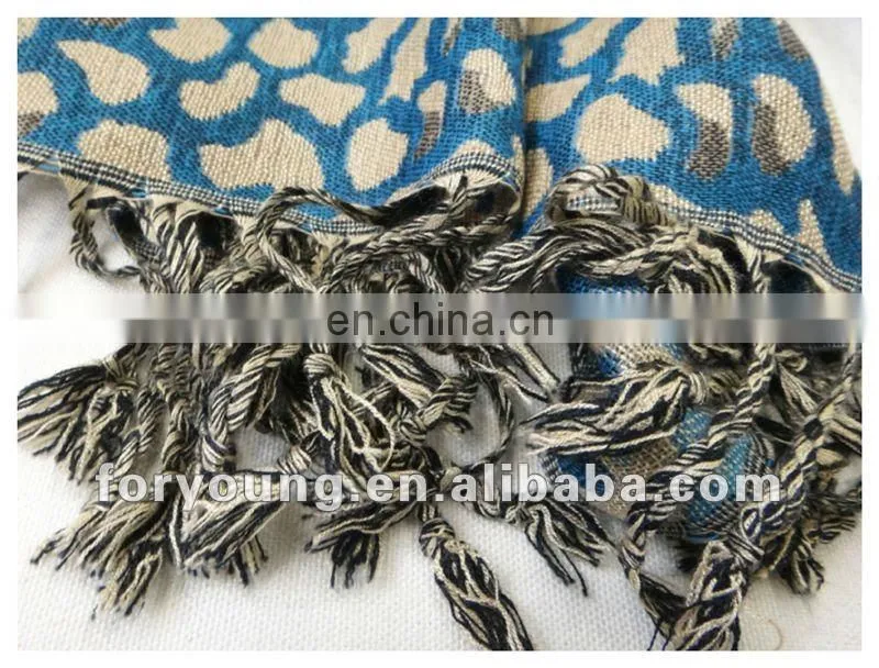 tassel leopard woven shawls