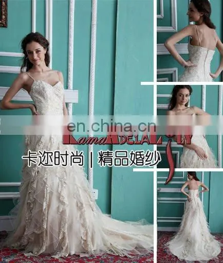 EB101 top qualiry No Minimum Order lace up back floor length wedding dress beads bridal dress princess wedding dresses